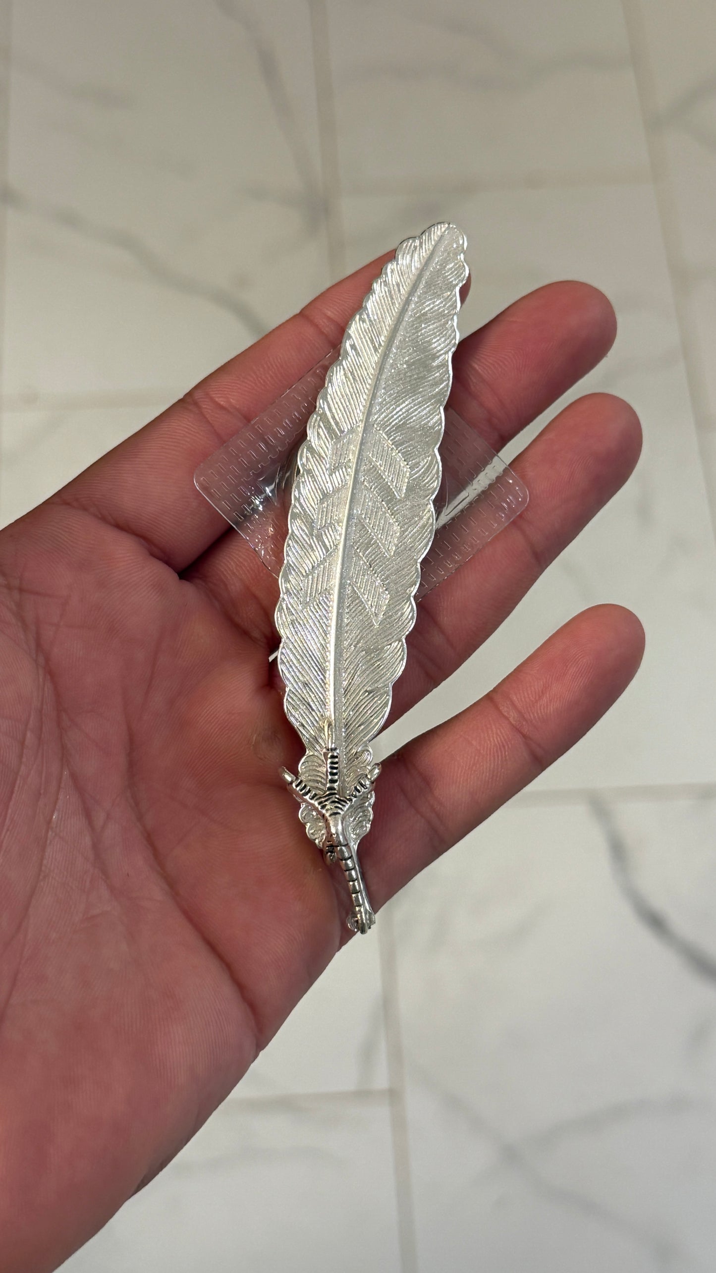 Silver Magnetic Hat Feather