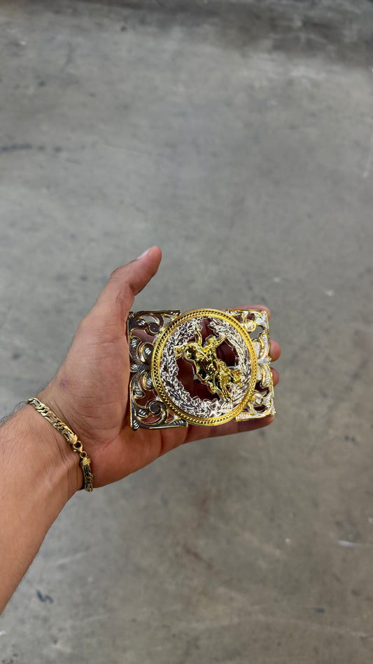 Stainless Steel Bull Rider Belt Buckle