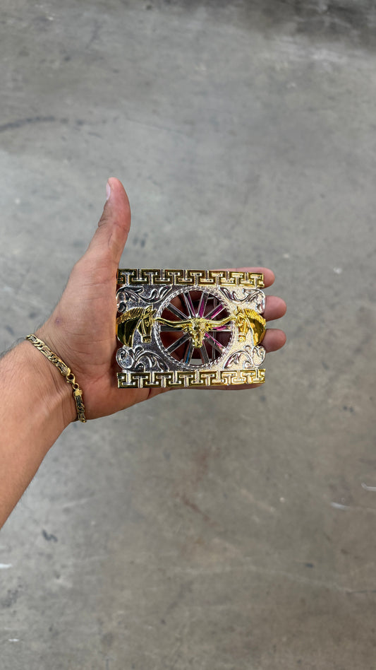 Stainless Steel Longhorn Belt Buckle
