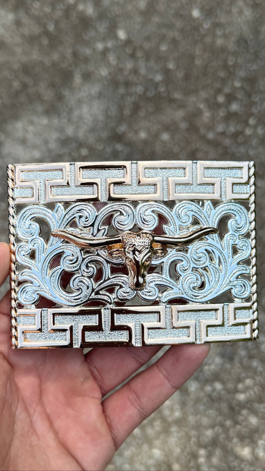 Longhorn Greca Engraved Buckle