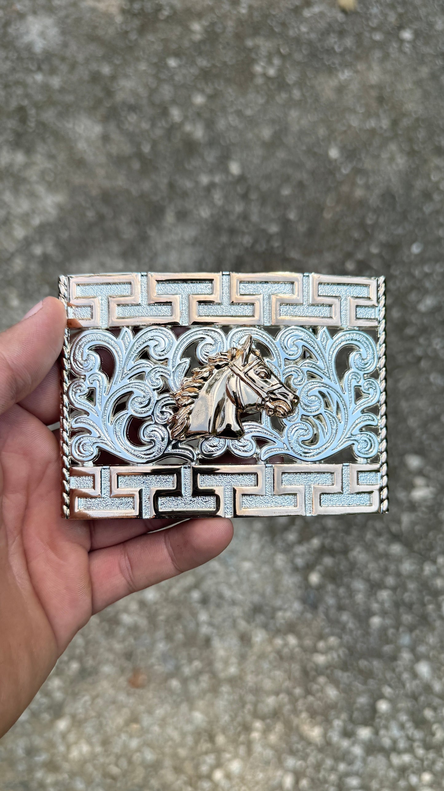 Horse Greca Engraved Buckle
