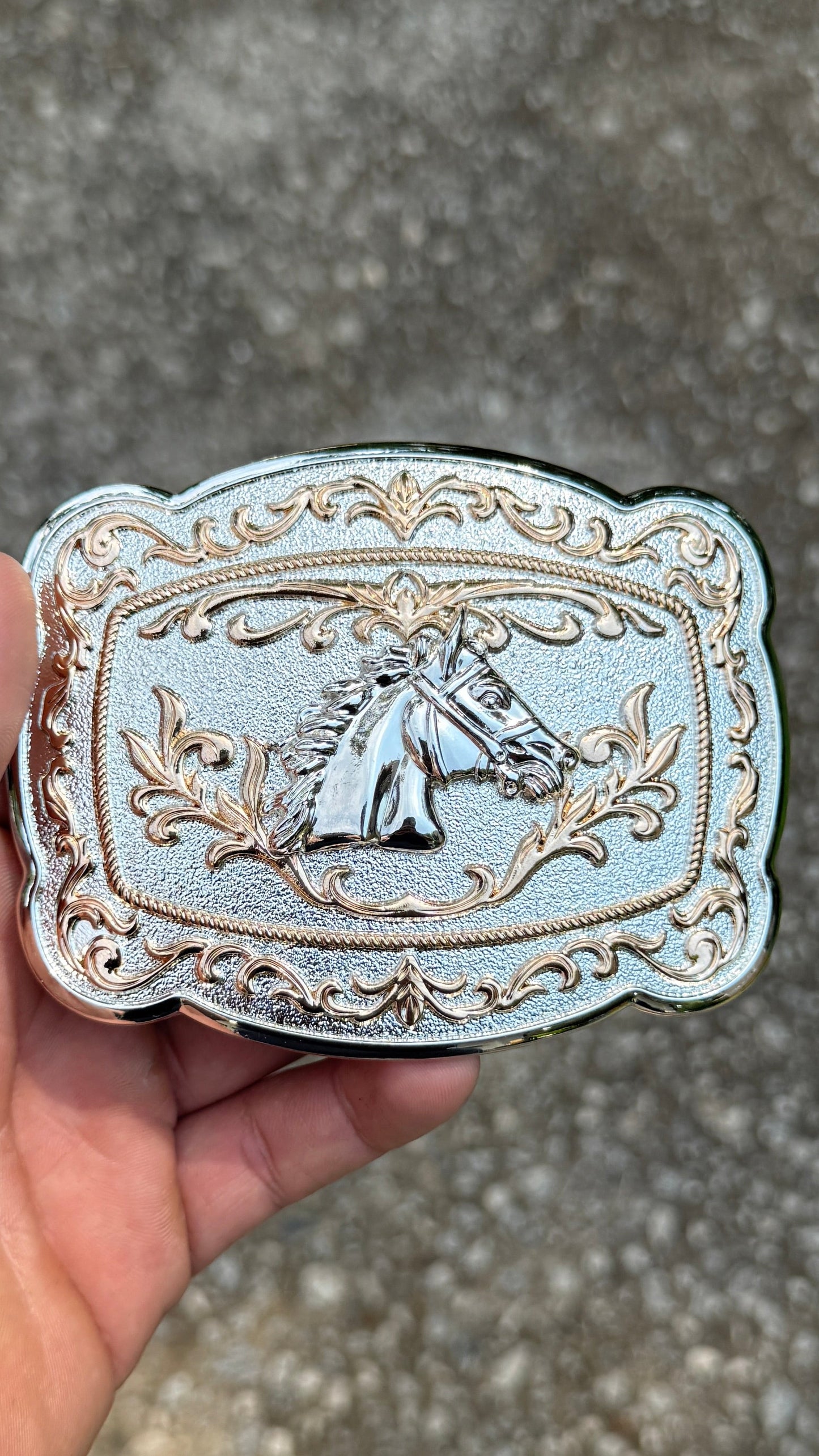 Rounded Horse Belt Buckle
